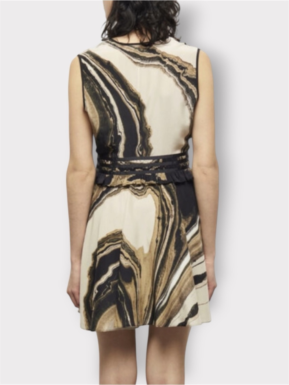 THE KOOPLES 100% Silk Marble Print Mini Dress NWT FR 1 Parisian Chic - Picture 6 of 16